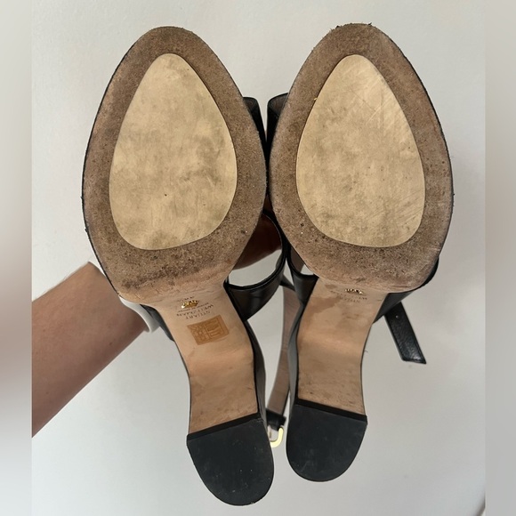 Stuart Weitzman Black Leather Platform Pumps Heels Sandals Straps EU 36.5 - Picture 11 of 11